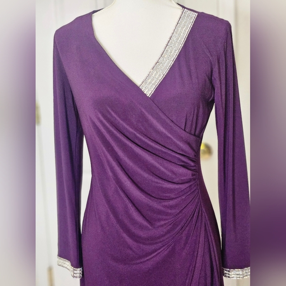MSK Women's Purple Rhinestone Dress. Size S./M - Picture 11 of 12